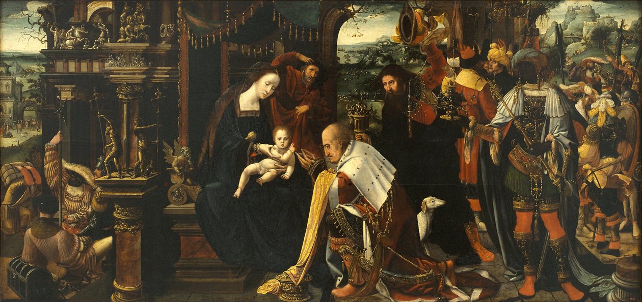 Driekoningen door Master of the Antwerp Adoration