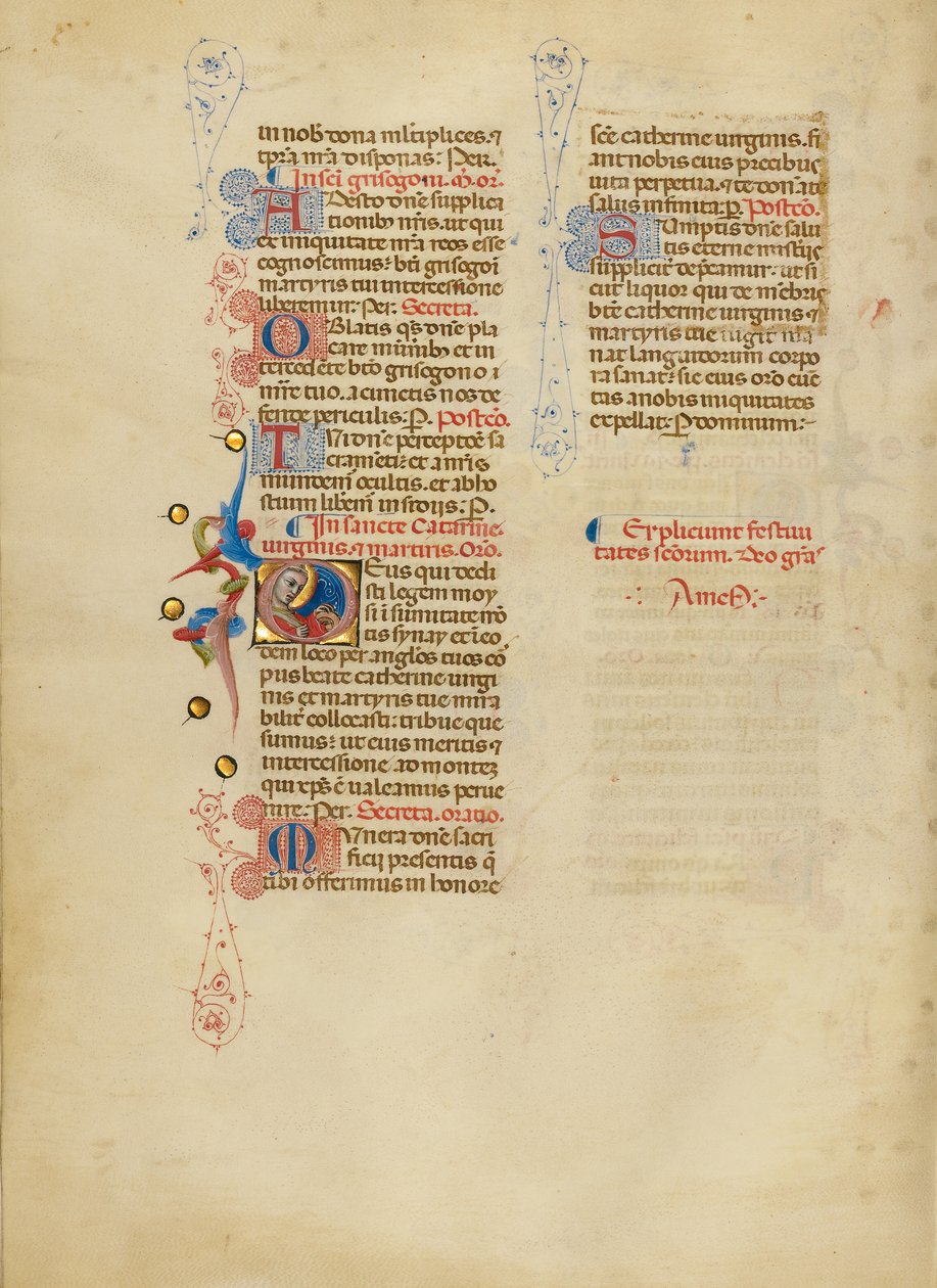 Begin D: Sint-Katelijne door Master of the Brussels Initials