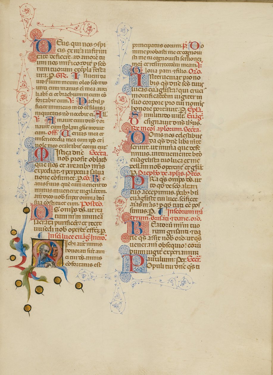 Initialen M: Sint Lucas door Master of the Brussels Initials
