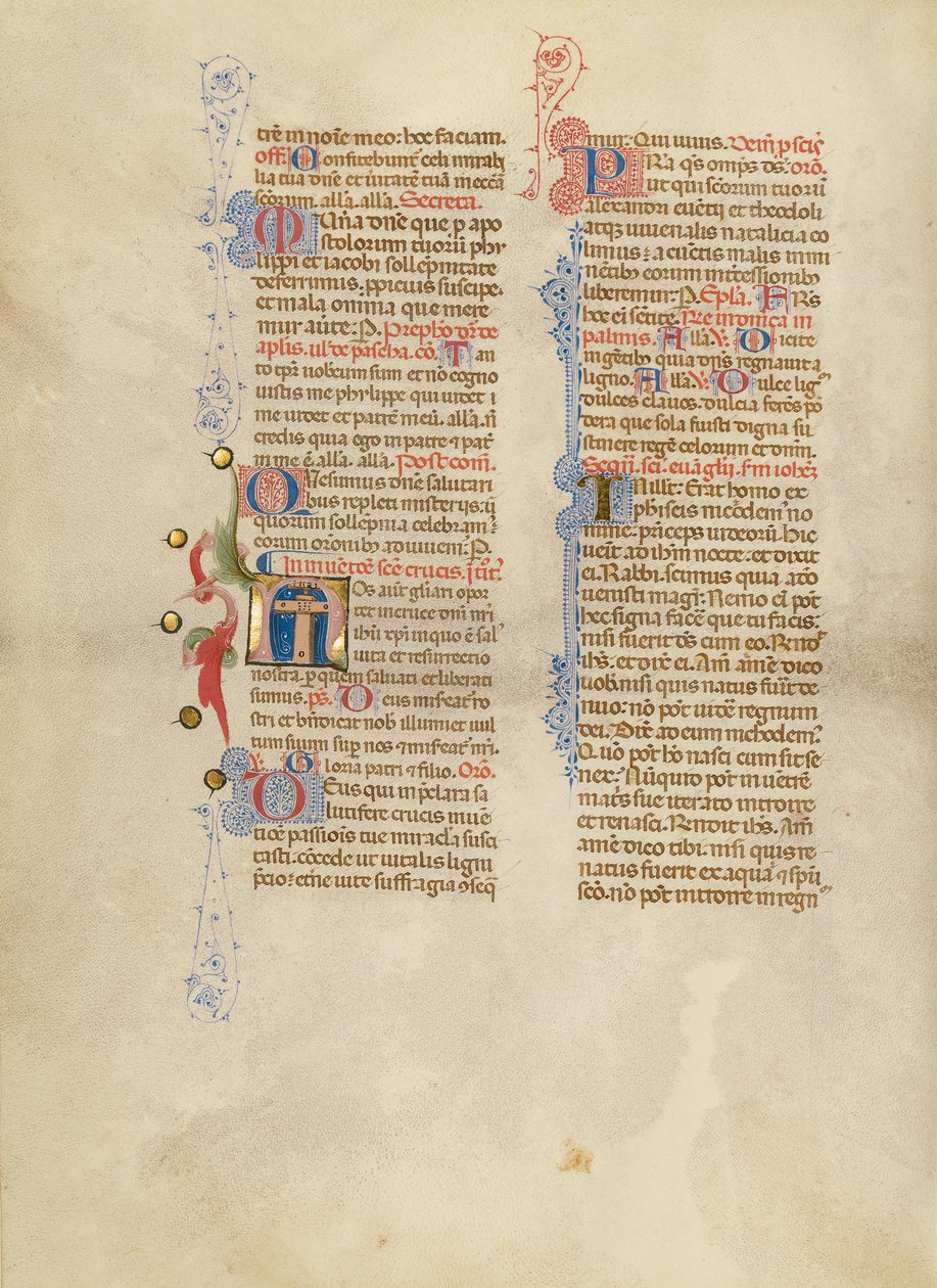 Beginletter N: Het Kruis door Master of the Brussels Initials