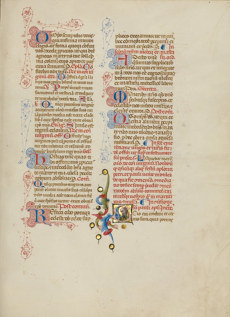 Initialen S: Saint Paul door Master of the Brussels Initials
