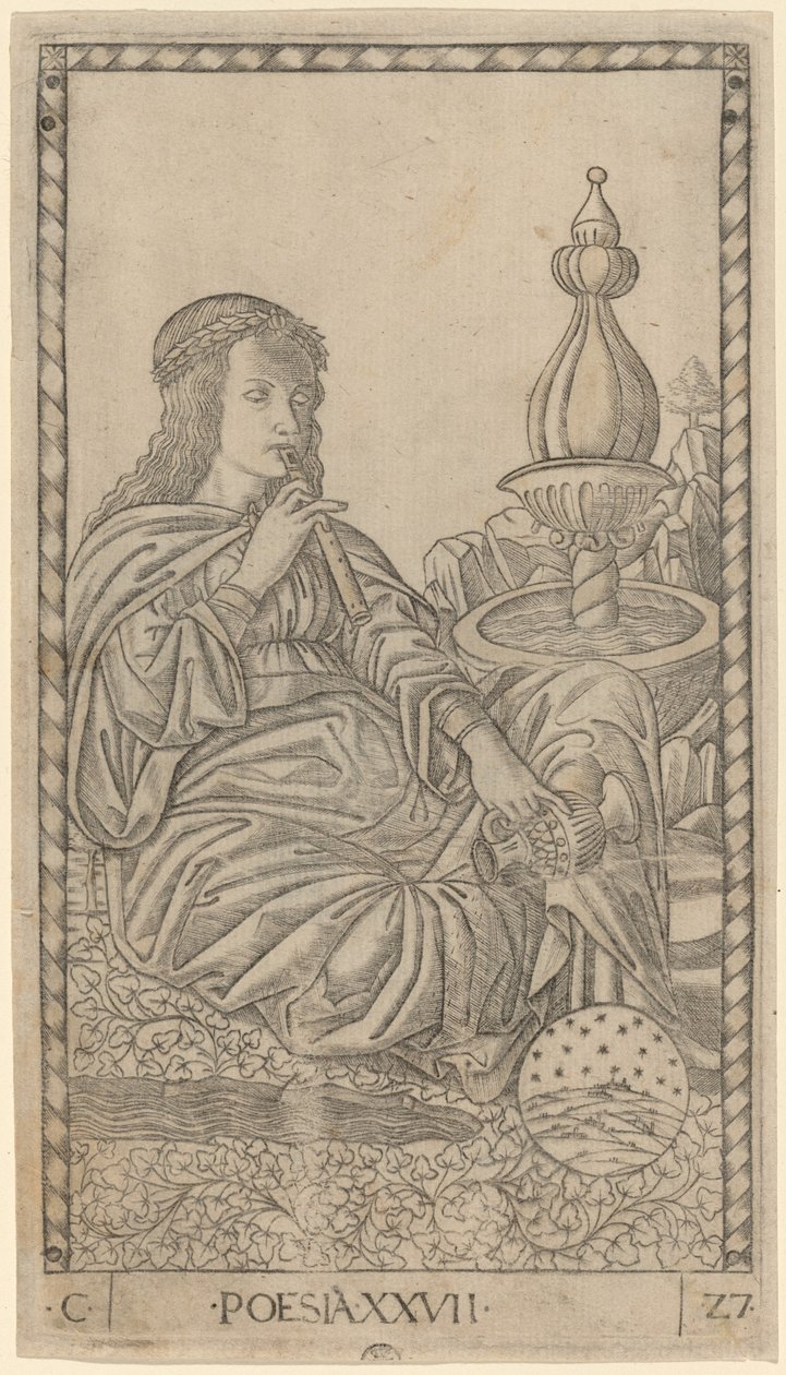 Poesia (Poëzie) door Master of the E Series Tarocchi