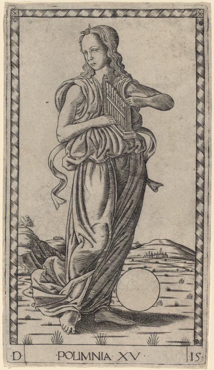 Polimnia (Polyhymnia) door Master of the E Series Tarocchi