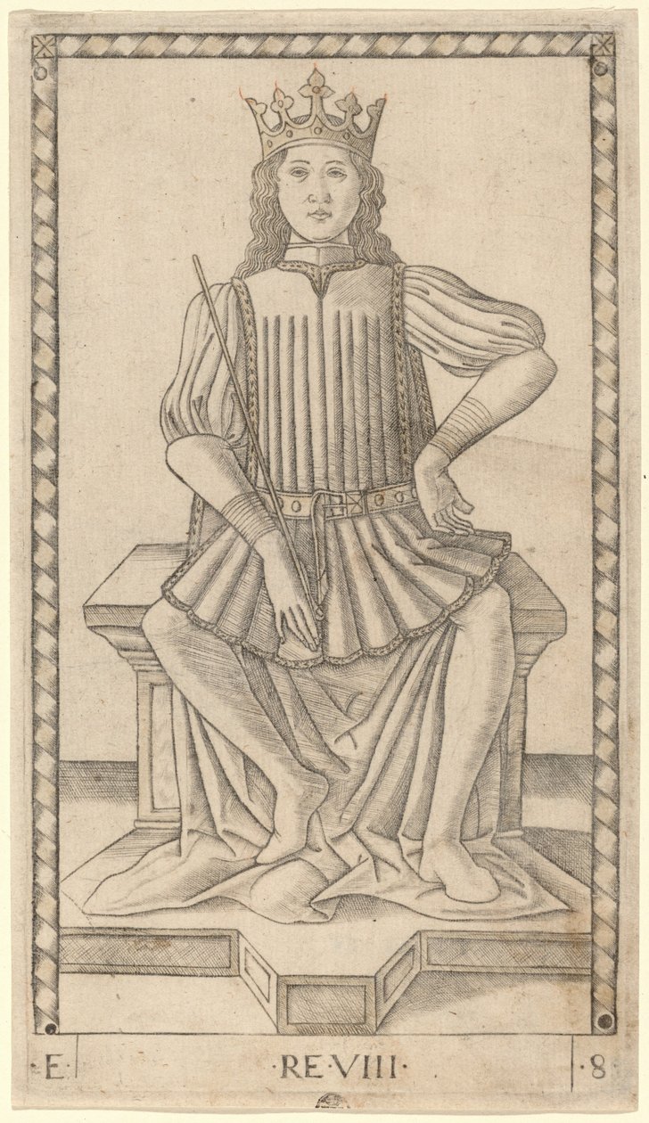 Re (Koning) door Master of the E Series Tarocchi