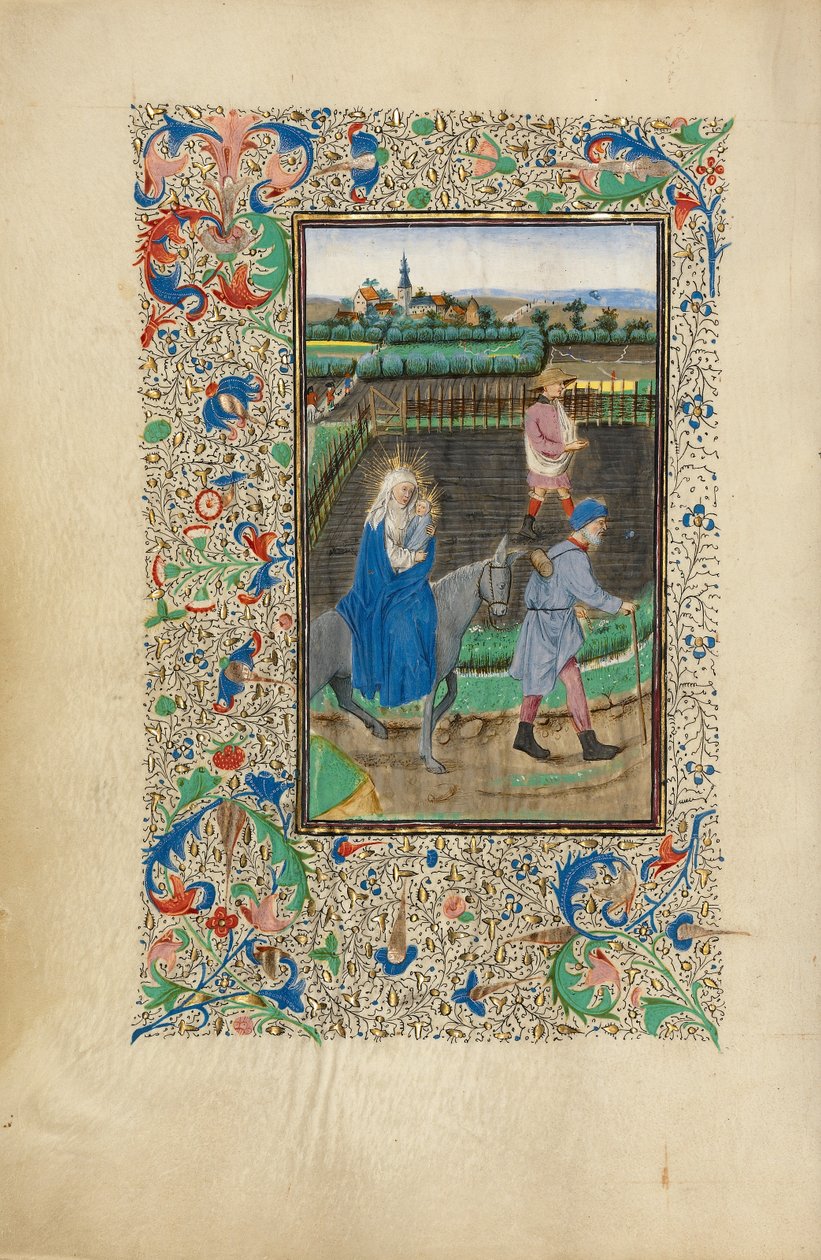 De vlucht naar Egypte door Master of the Llangattock Hours