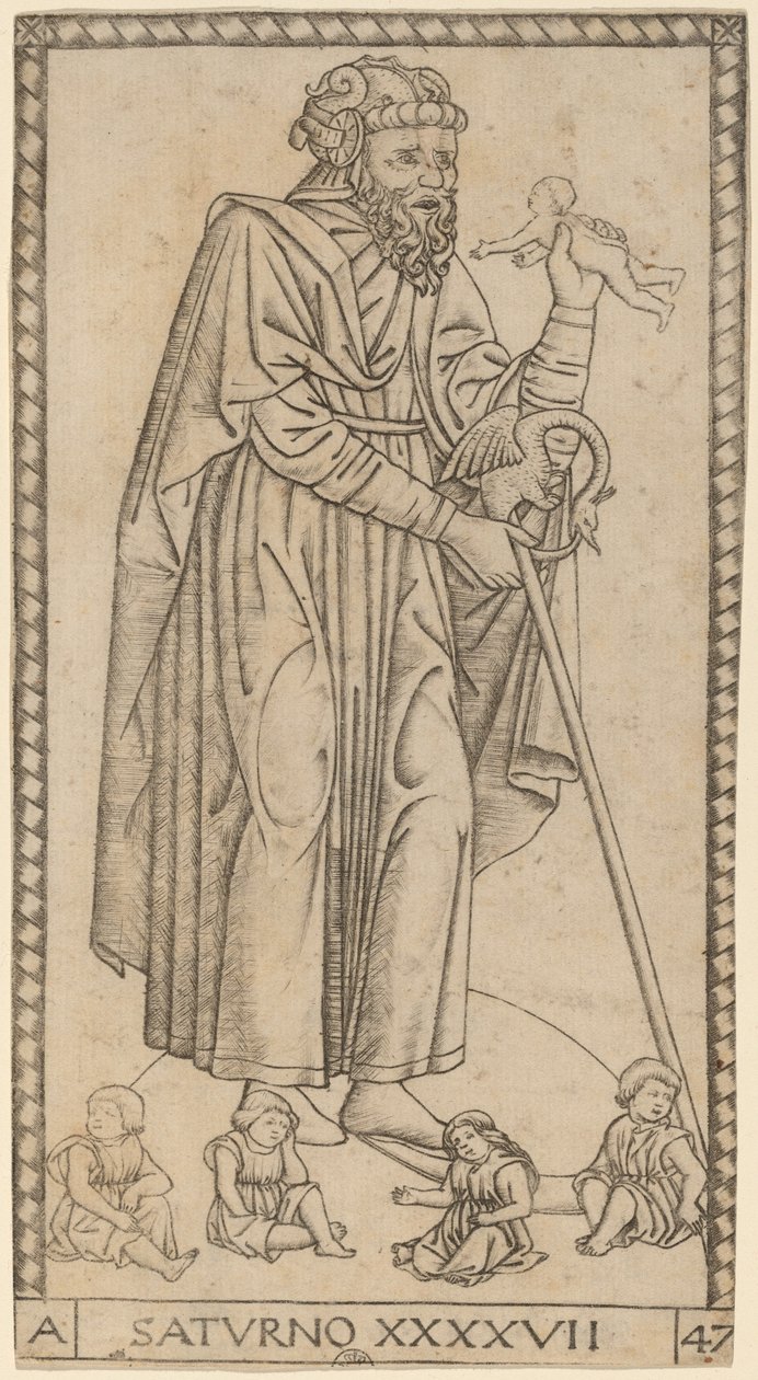 Saturno (Saturnus) door Master of the S Series Tarocchi