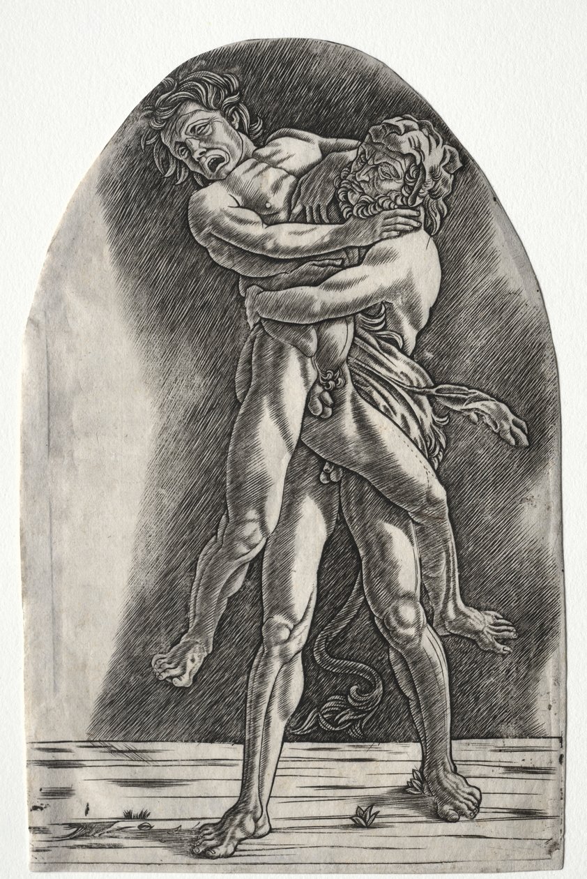 Hercules en Antaeus, c.1510 door Master of the Year 1515