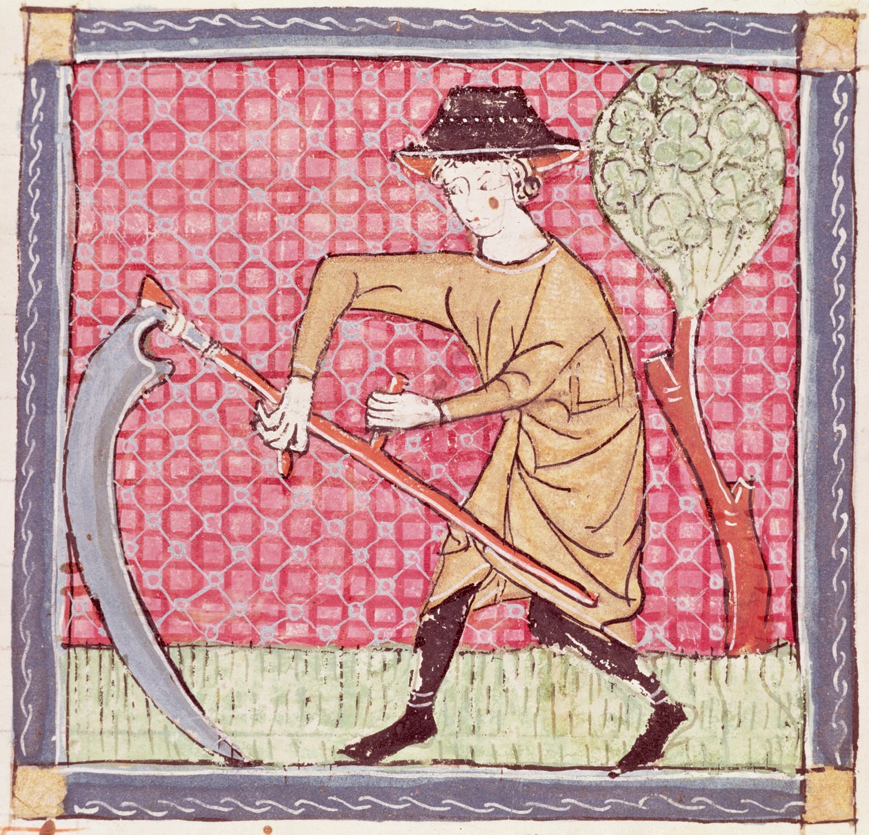 Fol.58v Juni: Hooien door Matfre Ermengaut