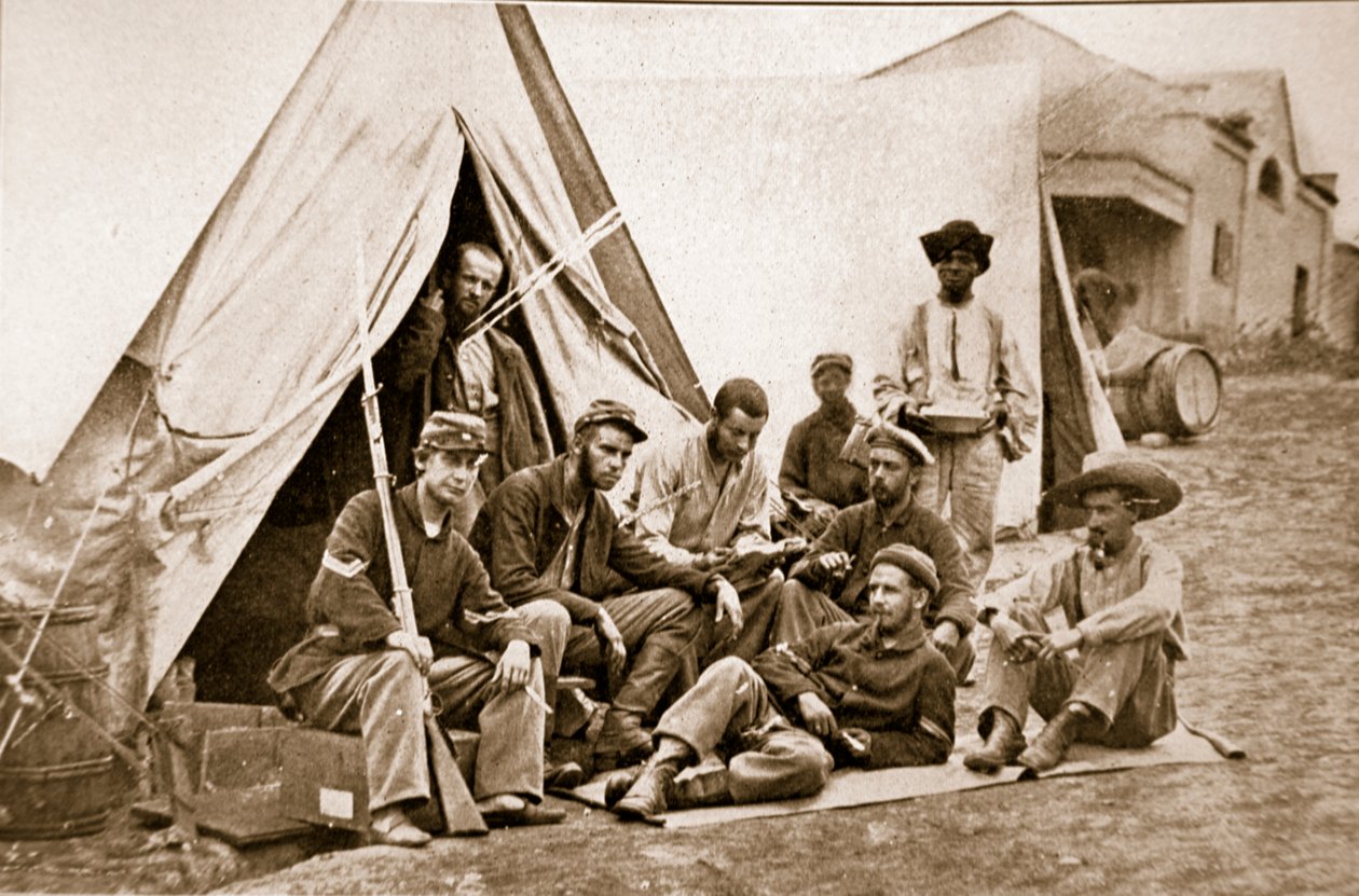 Zomerkamp Scène, 1861-65 door Mathew B. Brady