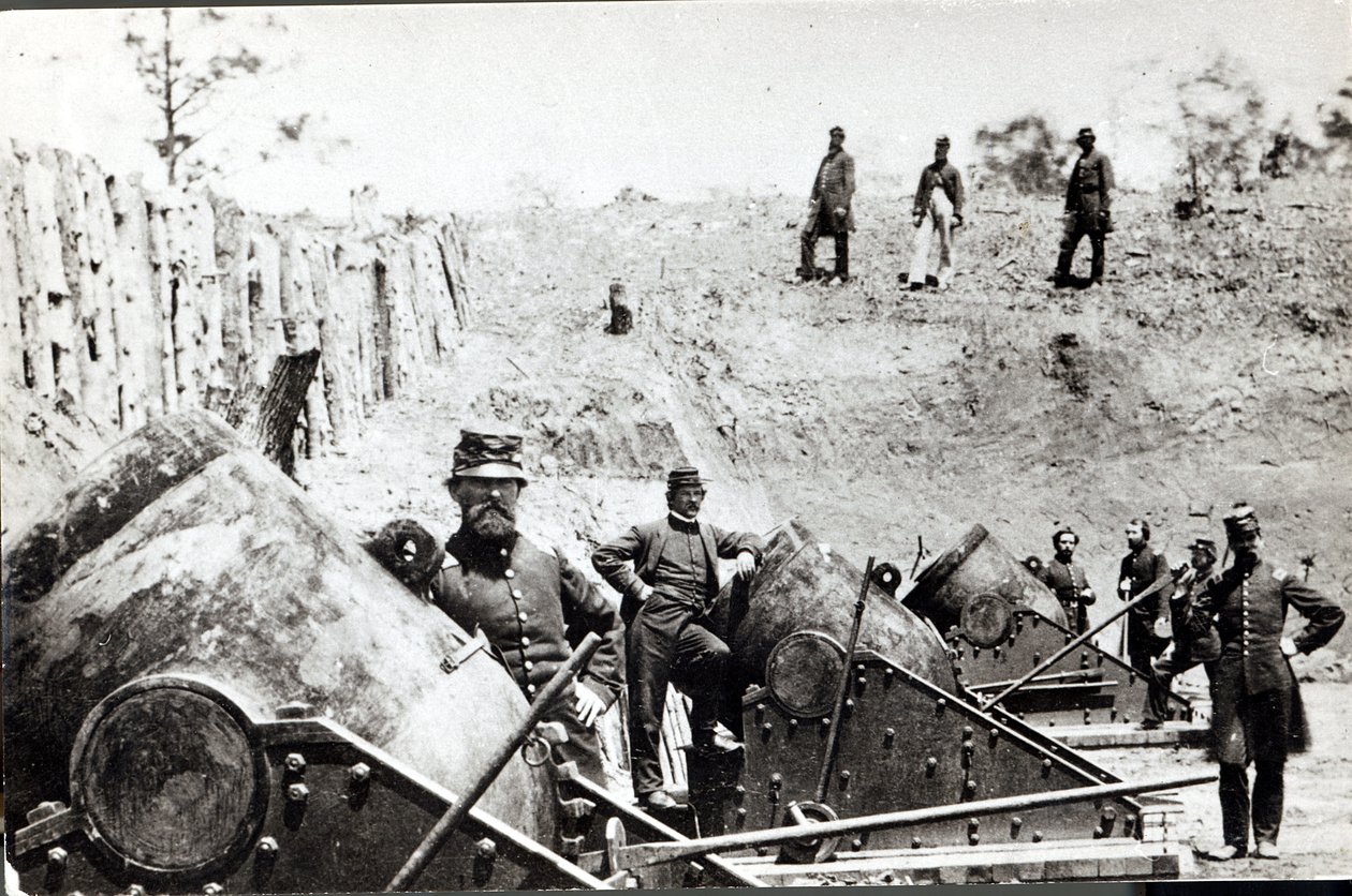 Batterij nr.4 bij Yorktown, 1862 door Mathew B. Brady