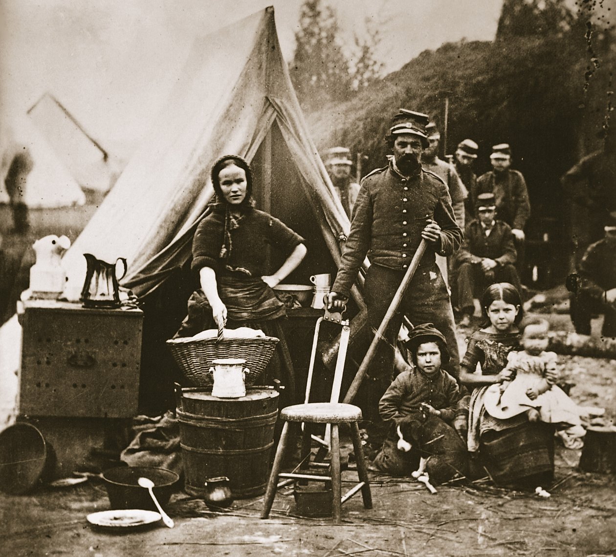 Het kamp van de 31e Pennsylvania Infanterie bij Fort Slocum door Mathew B. Brady