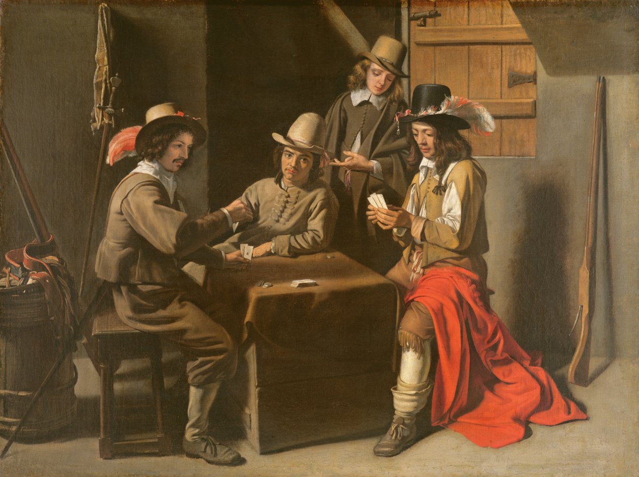 De gokkers, ca. 1650 door Mathieu Le Nain
