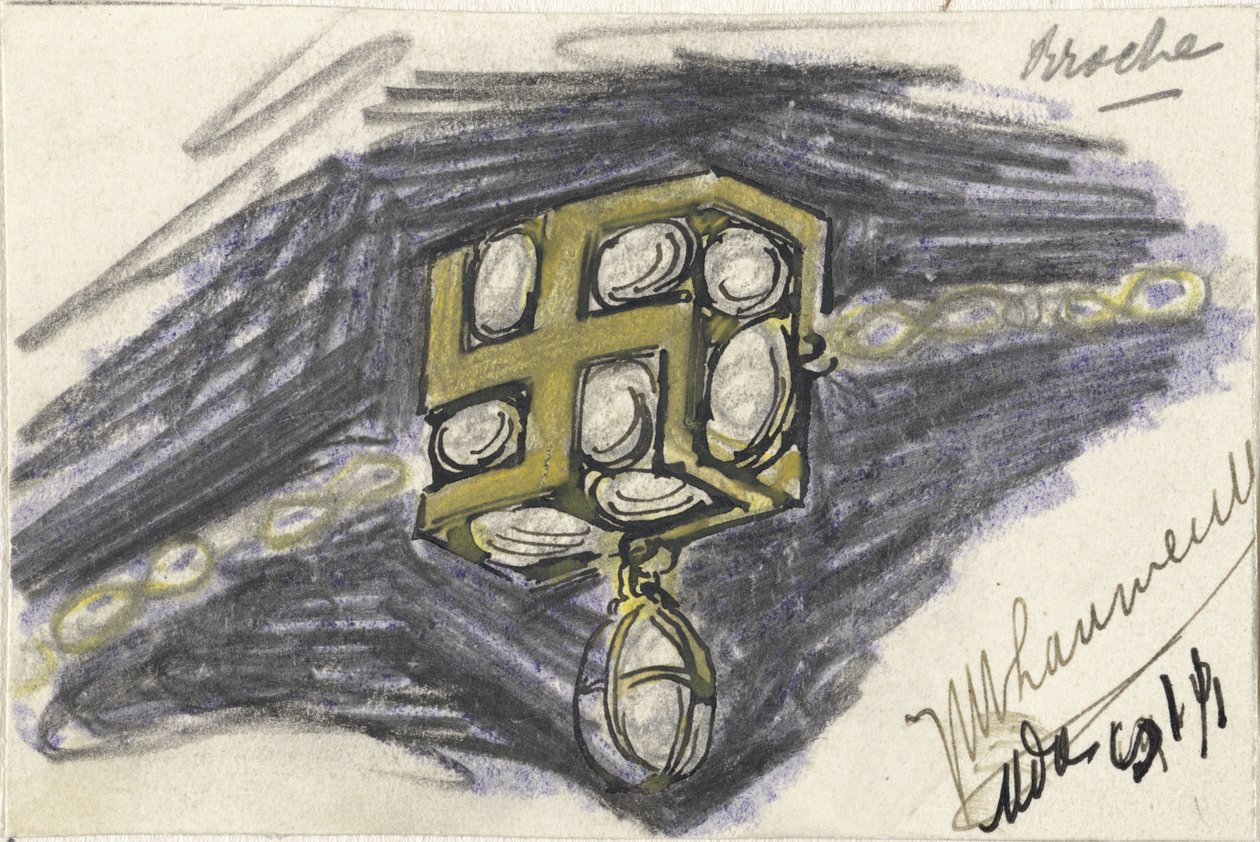 Ontwerp voor een broche door Mathieu Lauweriks