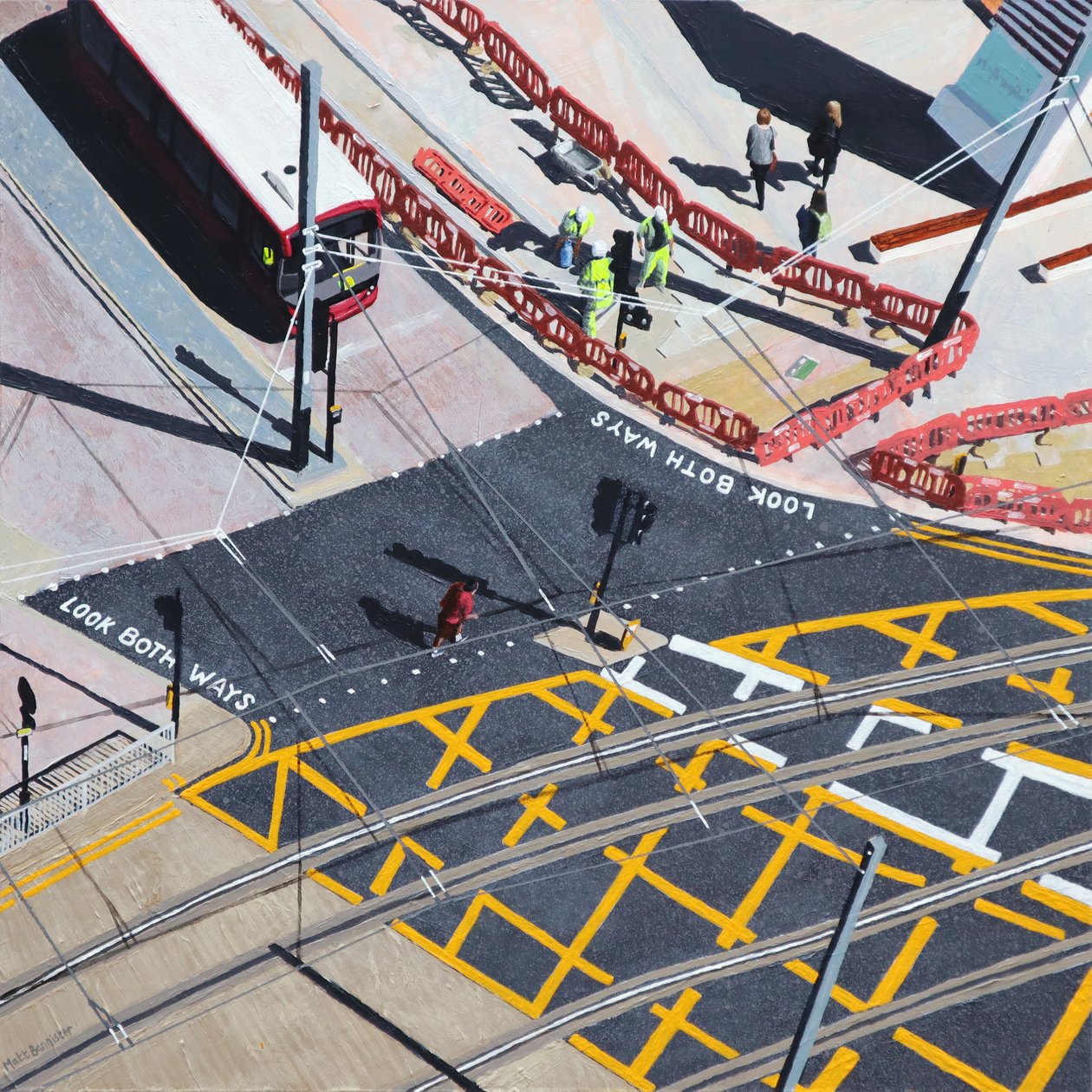 Check Your Travel, 2020 (acryl op paneel) door Matt Bannister
