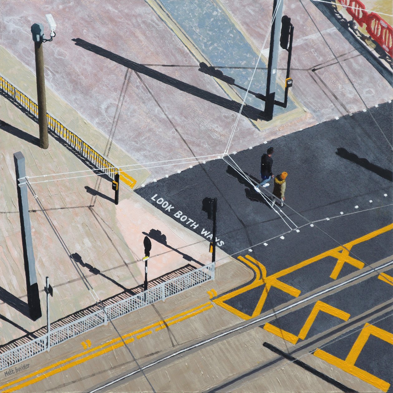 Look Both Ways, 2020 (acryl op paneel) door Matt Bannister