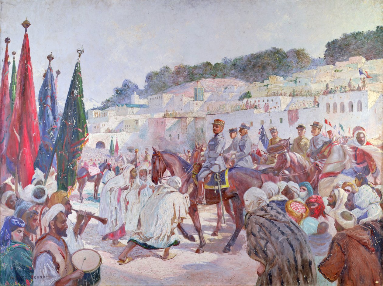 Ingang van Generaal Pomeyran in Ouezzan of Meknes, Marokko door Matteo Brondy