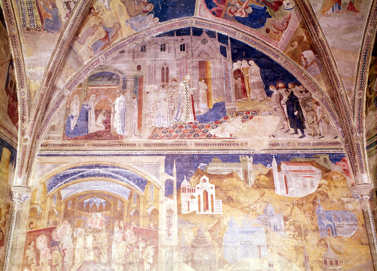 Scènes uit het leven van St. Martial, uit de kapel van de Tinel, 1344-45 door Matteo di Giovanetto da Viterbo