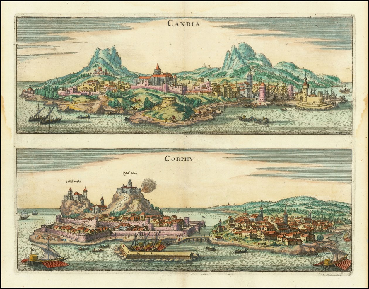 Candia, Corphu door Matthaus Merian