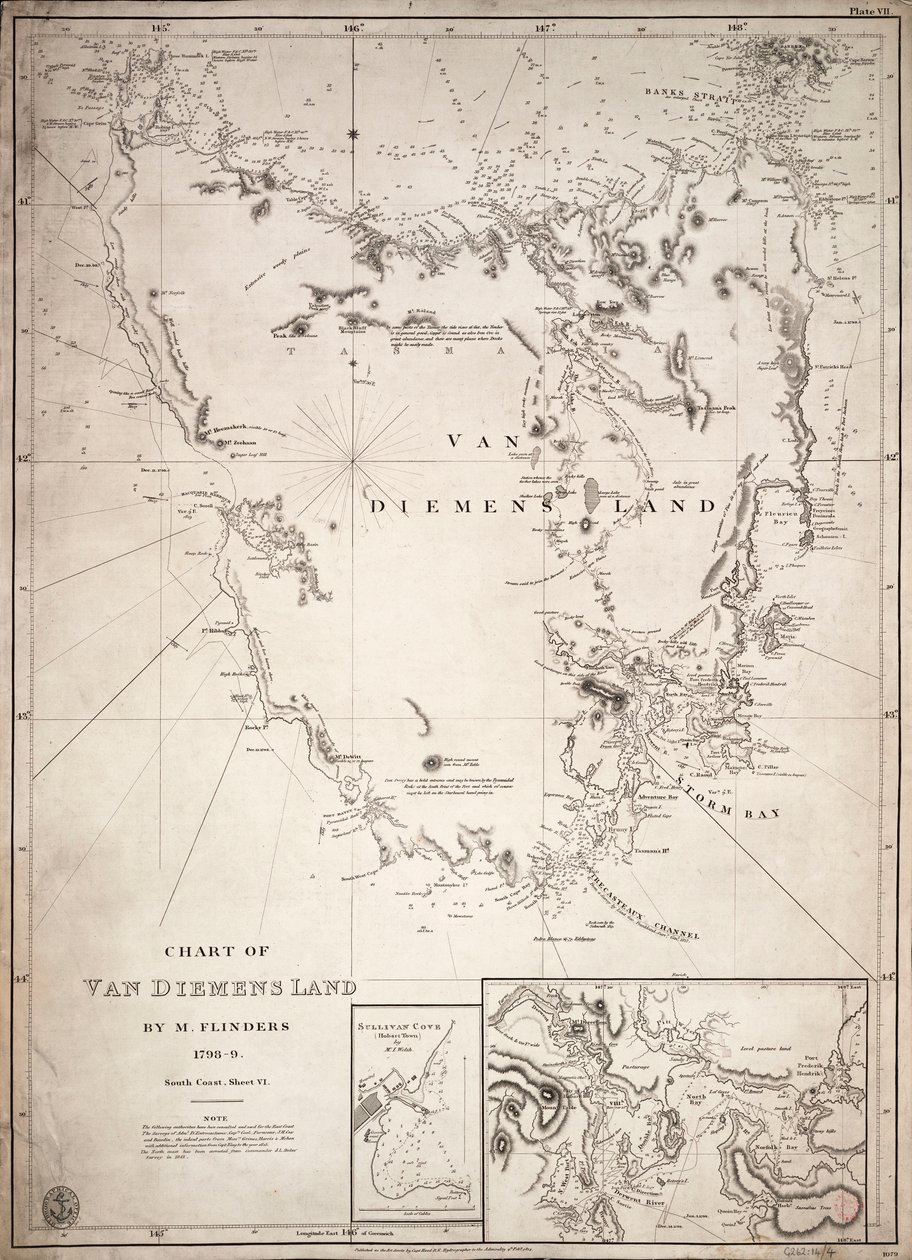 Kaart van Van Diemens Land, blad VI door Matthew Flinders