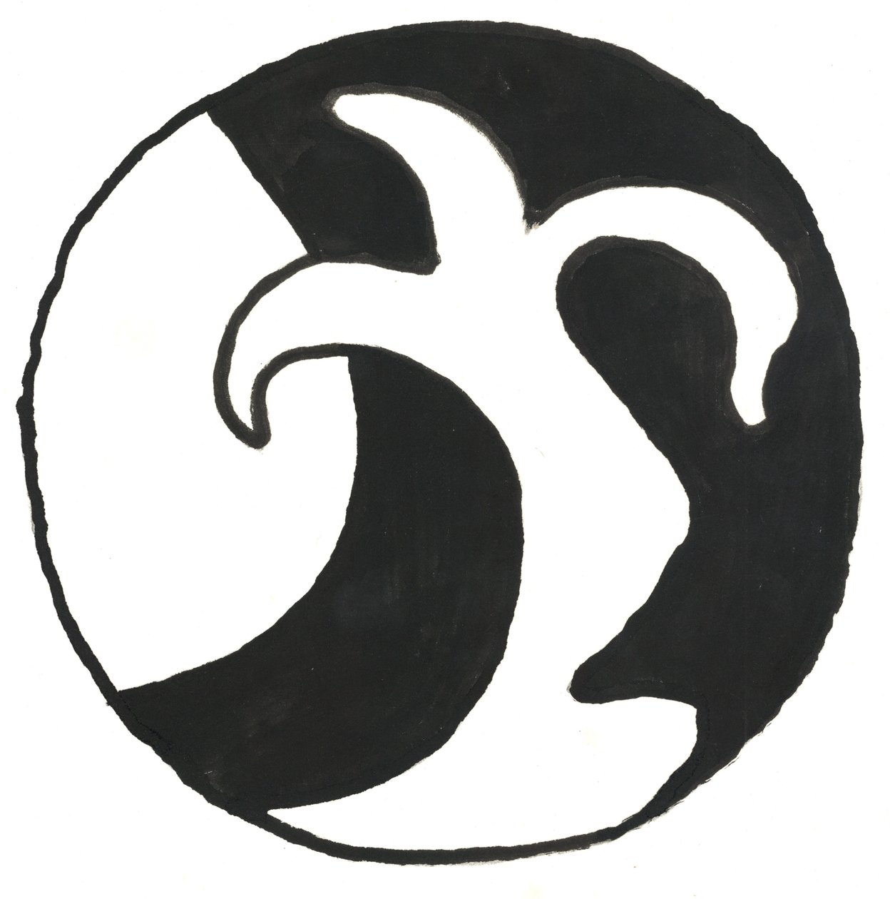 Du Serie Glyphes 14, 2017 (oostindische inkt) door Matthew Hilton