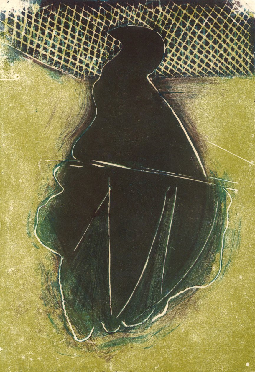 Vogel, 2018 (linoleumsnede) door Matthew Hilton