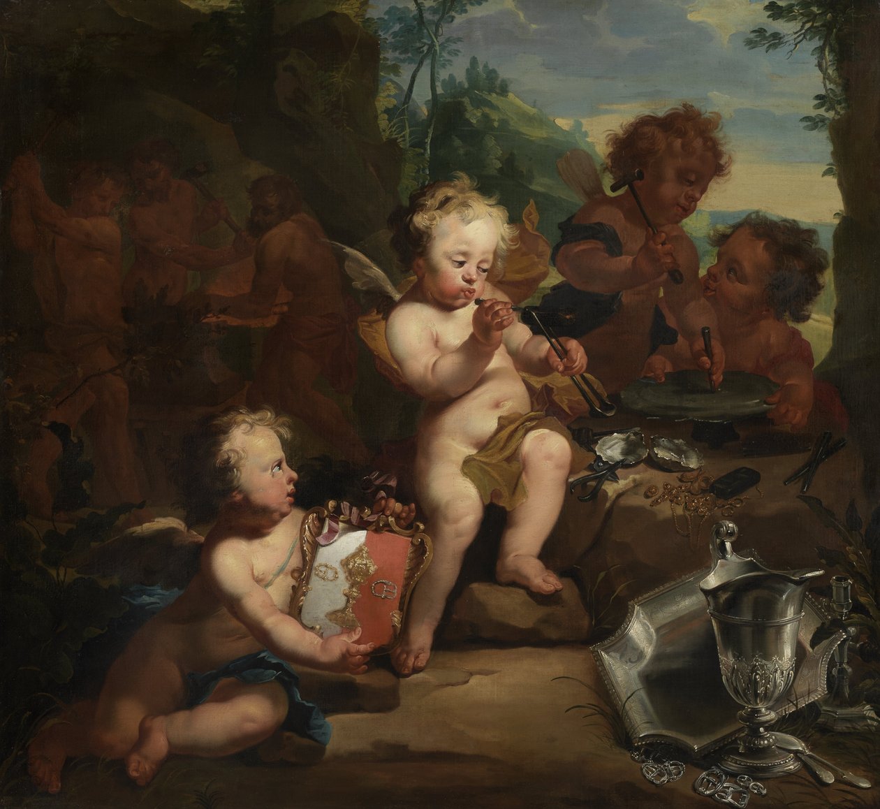 Allegorie van het zilversmidambacht door Matthias de Visch  
