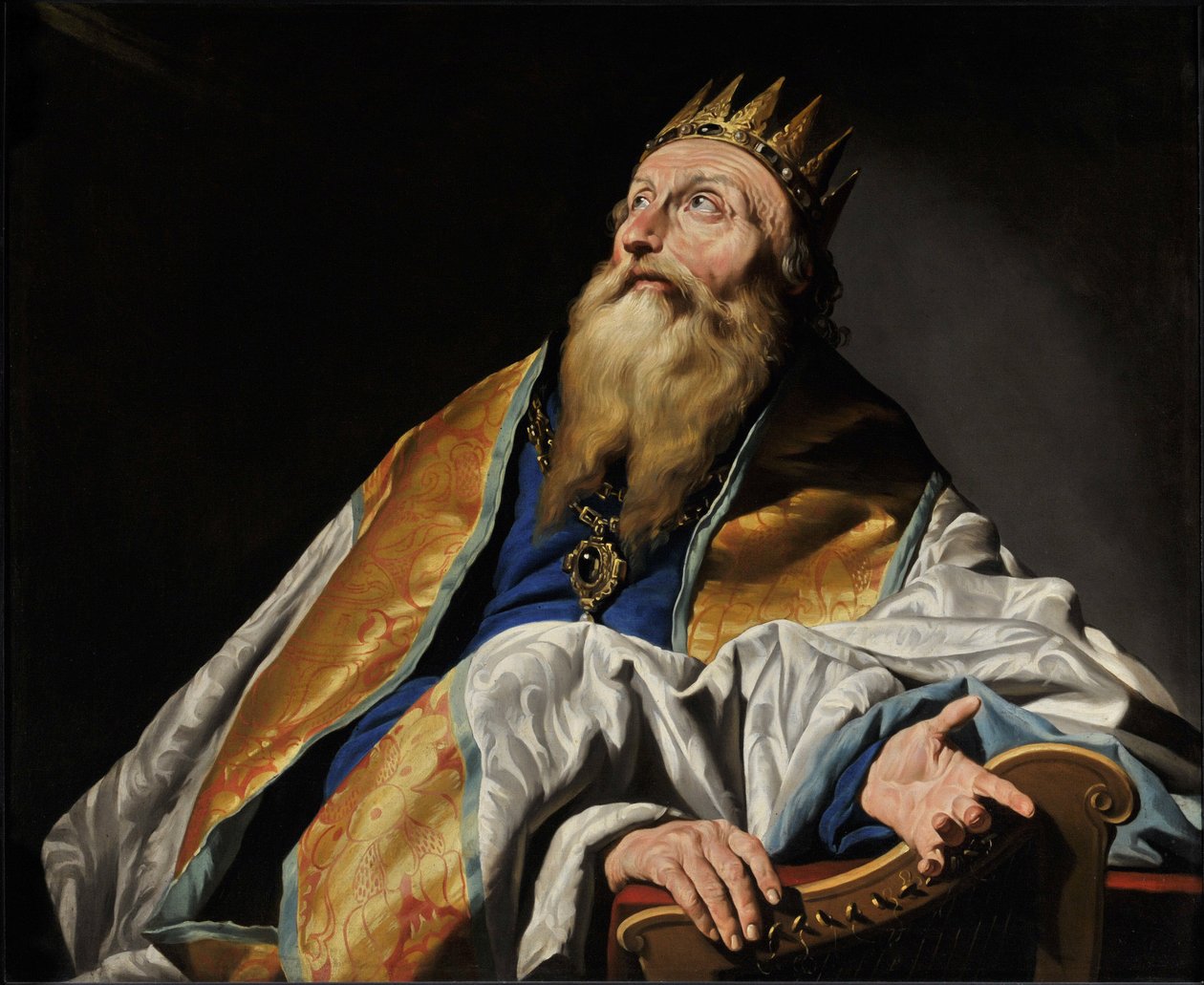 Koning David door Matthias (c.1600 p.1650) Stomer