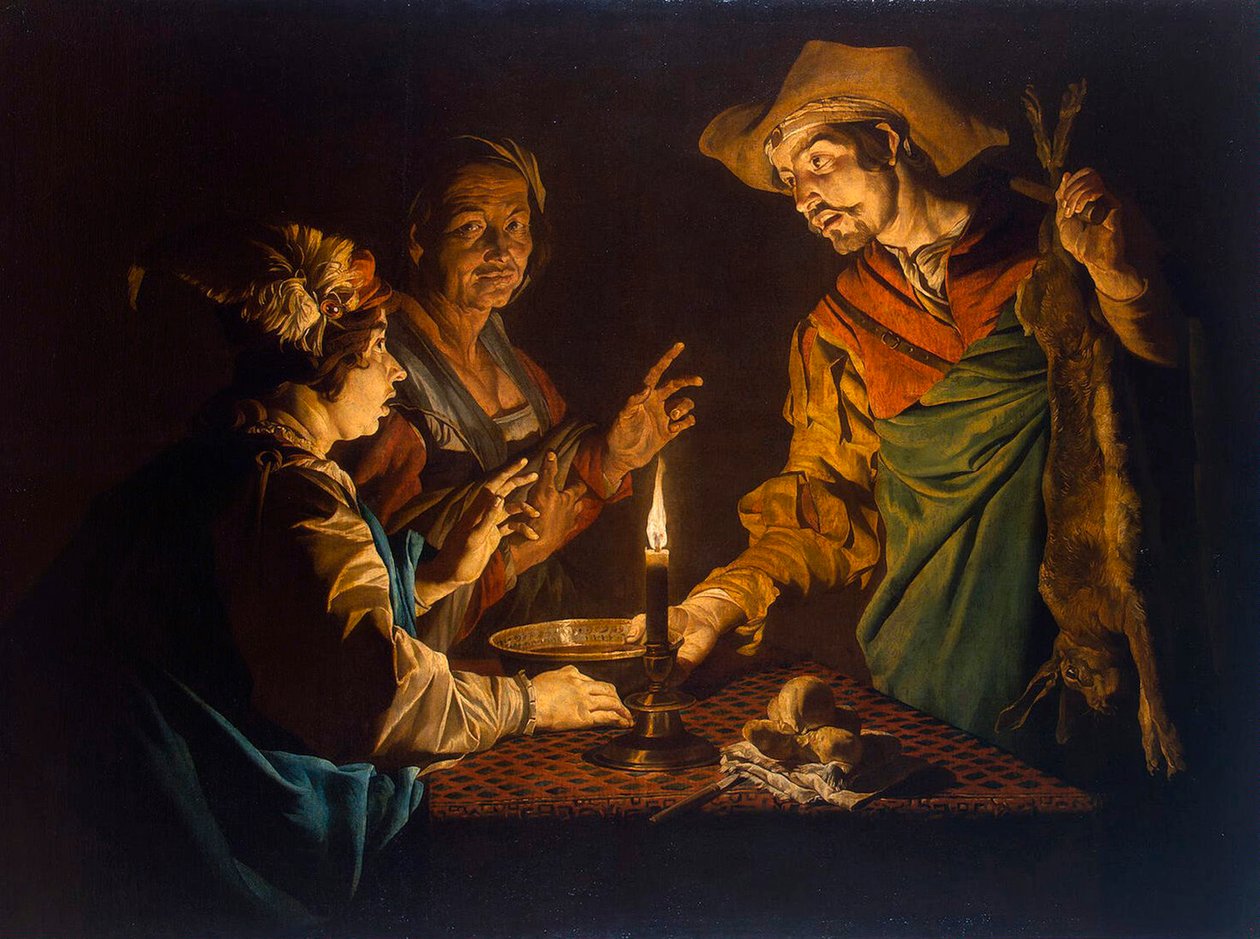 Esau en Jacob, 1640s door Matthias Stomer