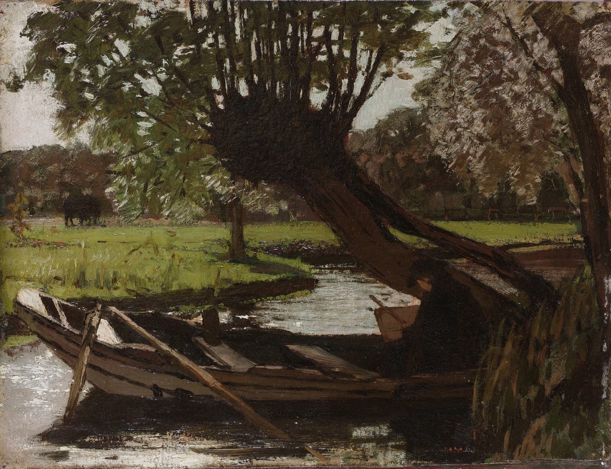 Boot met een knotwilg door Matthijs Maris