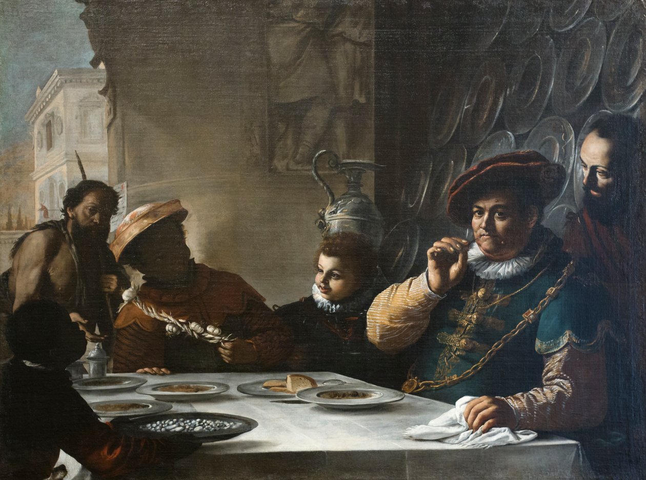 Het feest van de rijke man door Mattia (1613 99) Preti