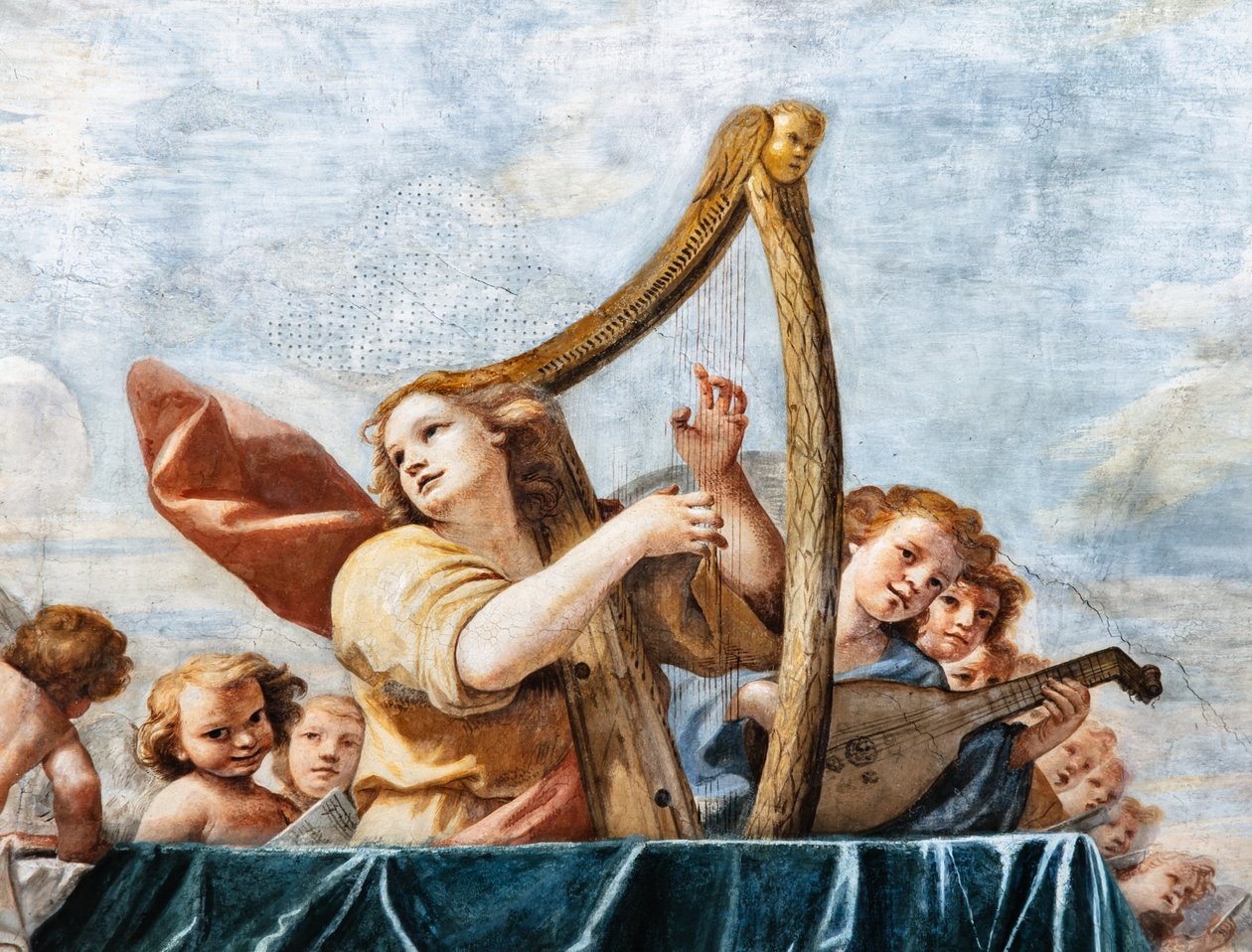 Concerten van Engelen (detail) door Mattia (1613 99) Preti
