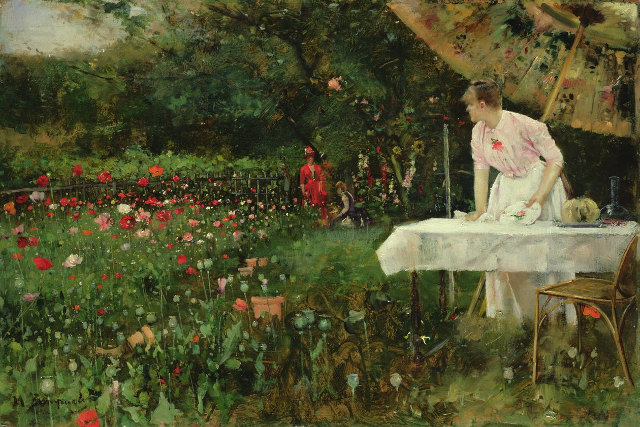 De papaver tuin door Maurice Bompard