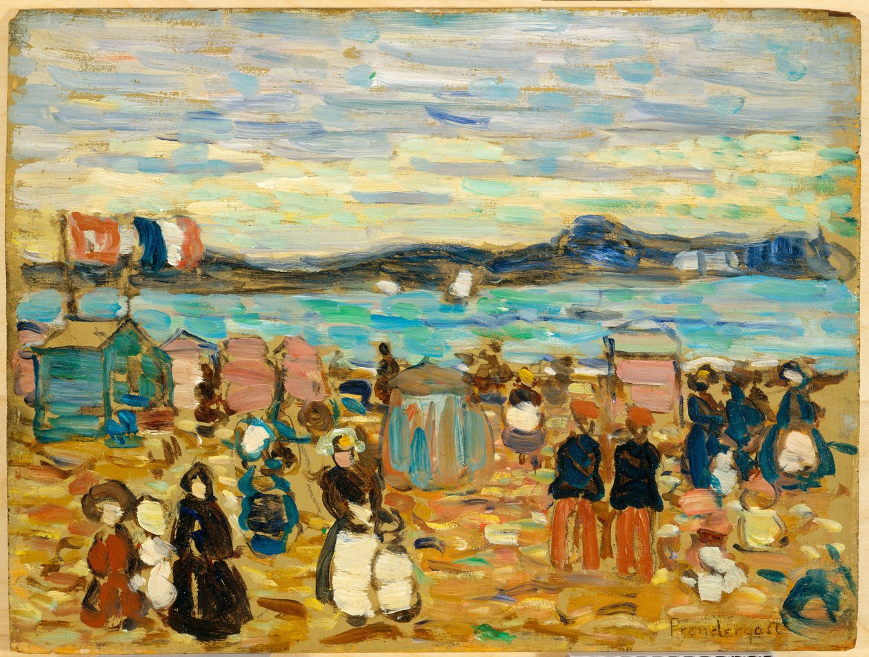 Badhuizen, St. Malo, 1907 door Maurice Brazil Prendergast