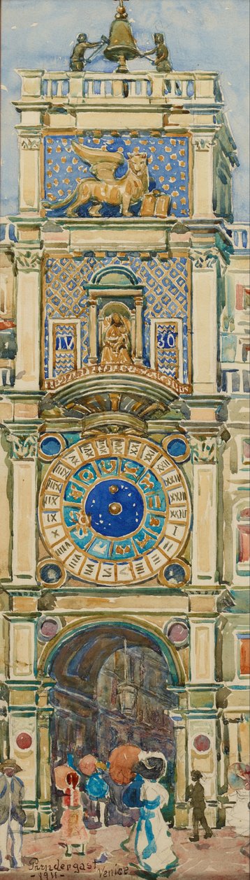 Klokkentoren, Sint-Marcusplein, Venetië door Maurice Brazil Prendergast