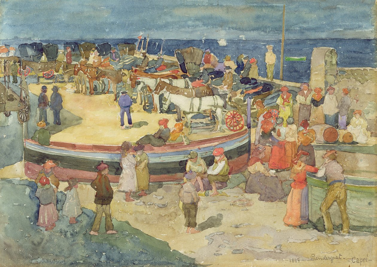Grande Marina, Capri door Maurice Brazil Prendergast