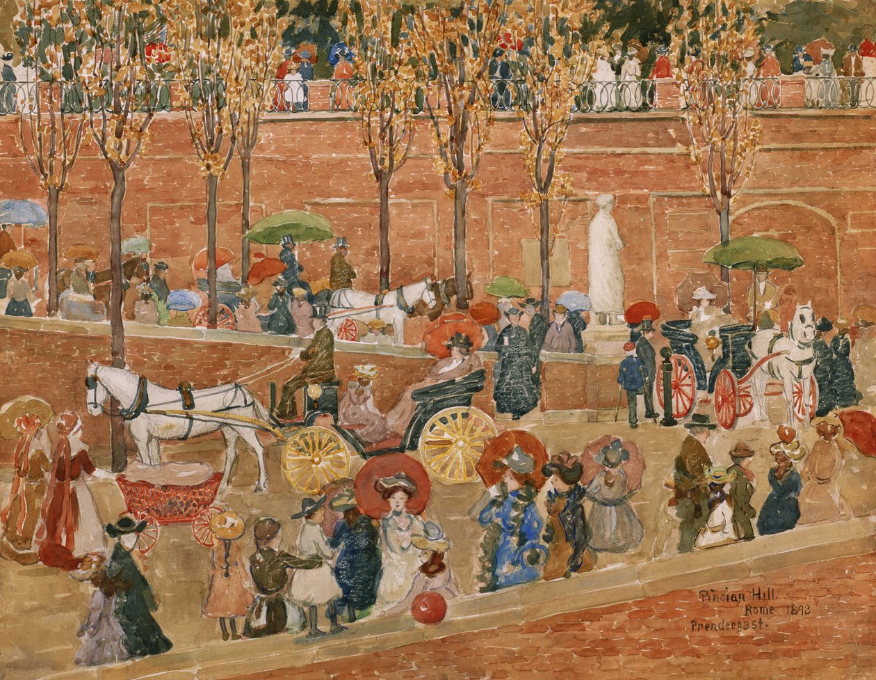 Pincian Hill, Rome door Maurice Brazil Prendergast
