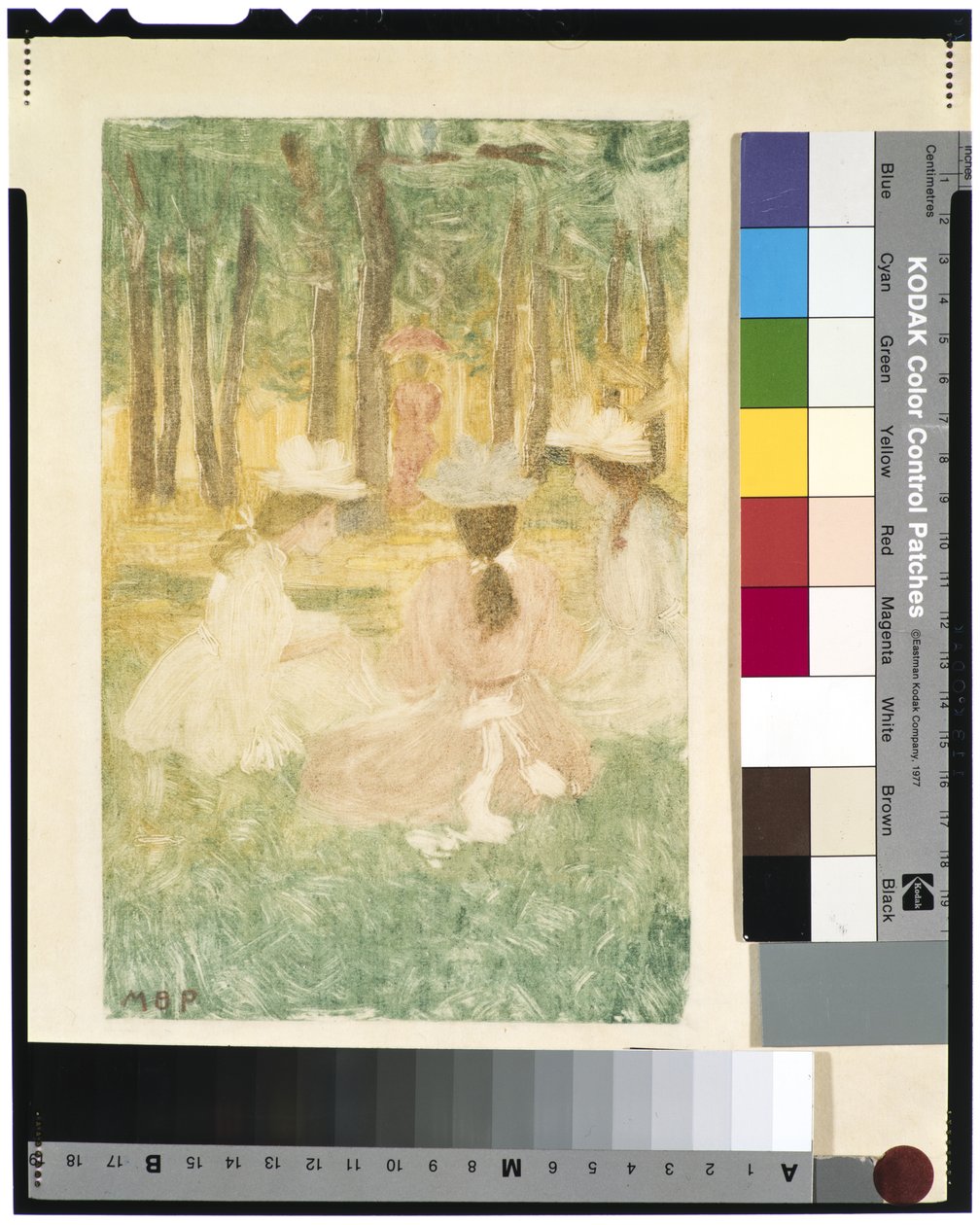 De Picknick, ca. 1895-97 door Maurice Brazil Prendergast