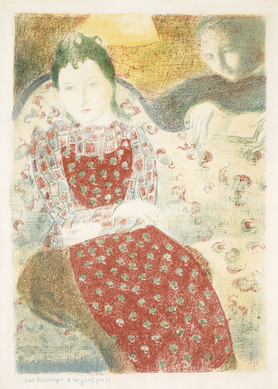Op de bleke zilveren bank door Maurice Denis