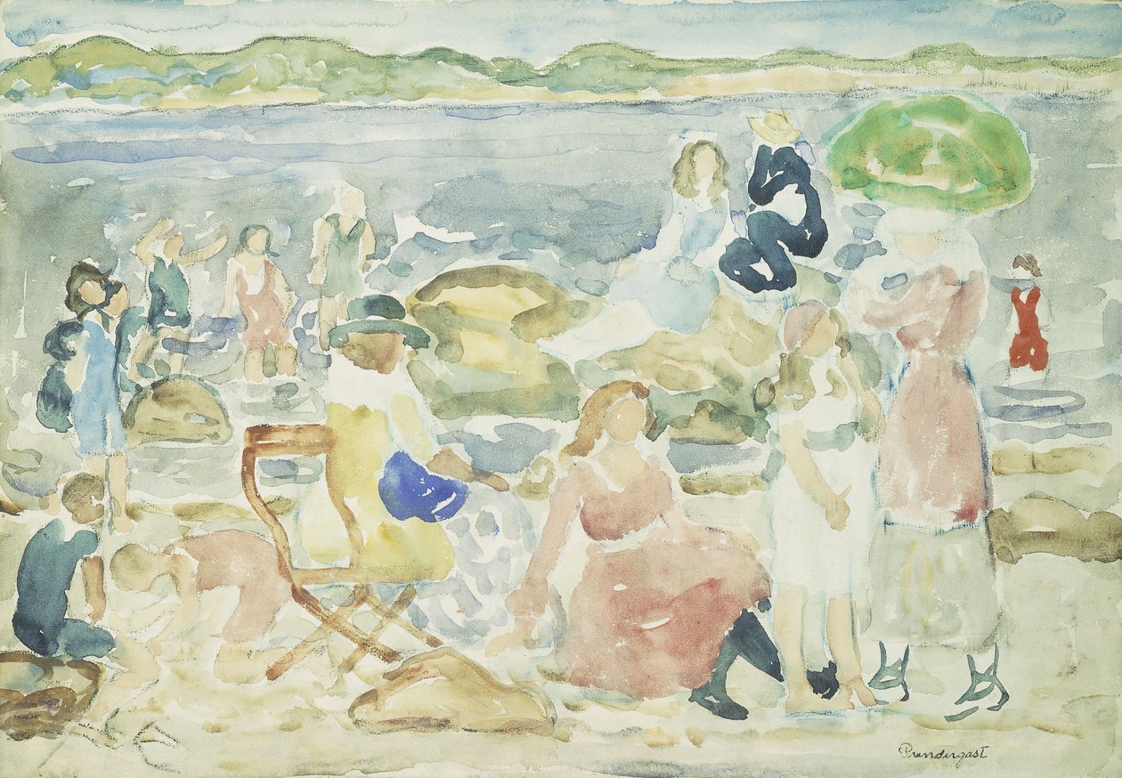 Een Dag op het Strand door Maurice Brazil Prendergast