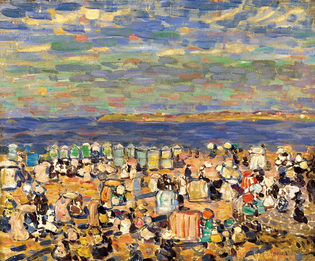 Strand bij St. Malo, ca. 1907 door Maurice Brazil Prendergast
