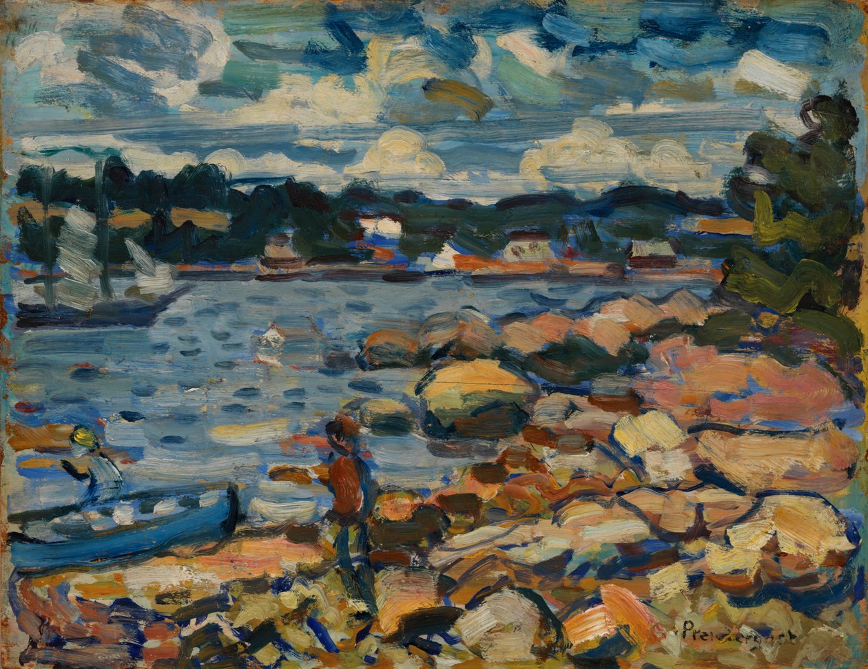 Brooksville, Maine (Rivier & rotsen) door Maurice Brazil Prendergast