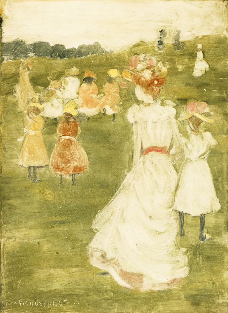 Figuren in het park, ca. 1895-97 door Maurice Brazil Prendergast