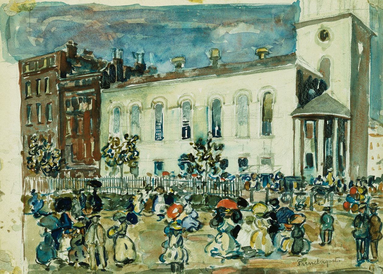 Park Street Church, Boston, ca.1905-1907 door Maurice Brazil Prendergast