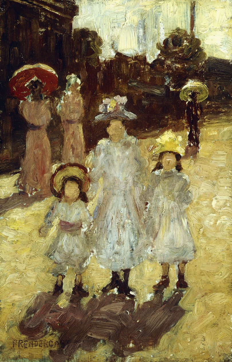 Zondagochtend in Parijs, ca. 1892-1894 door Maurice Brazil Prendergast