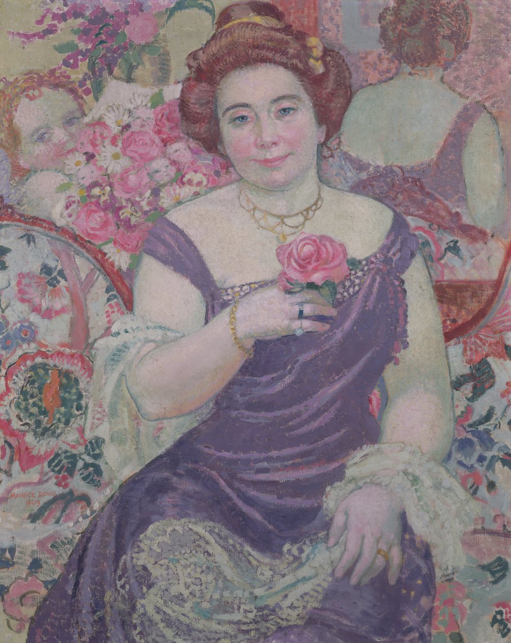 Marthe met een roos, 1909 door Maurice Denis