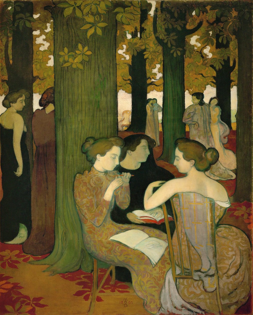 Muzen ... (schilderij op doek) door Maurice Denis