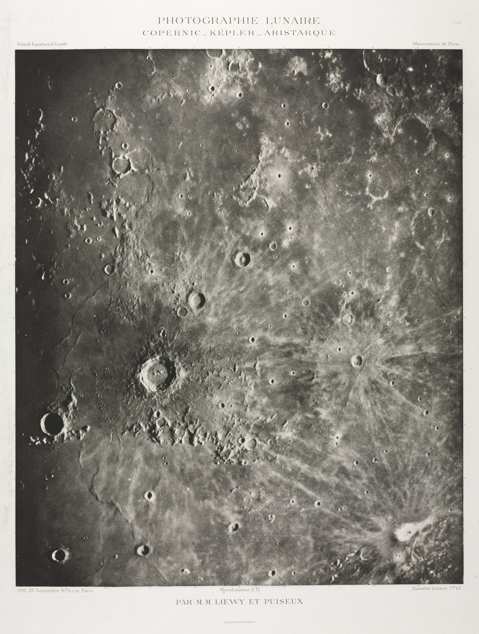 Lunaire Fotografie: Copernicus-Kepler-Aristarchus door Maurice Loewy