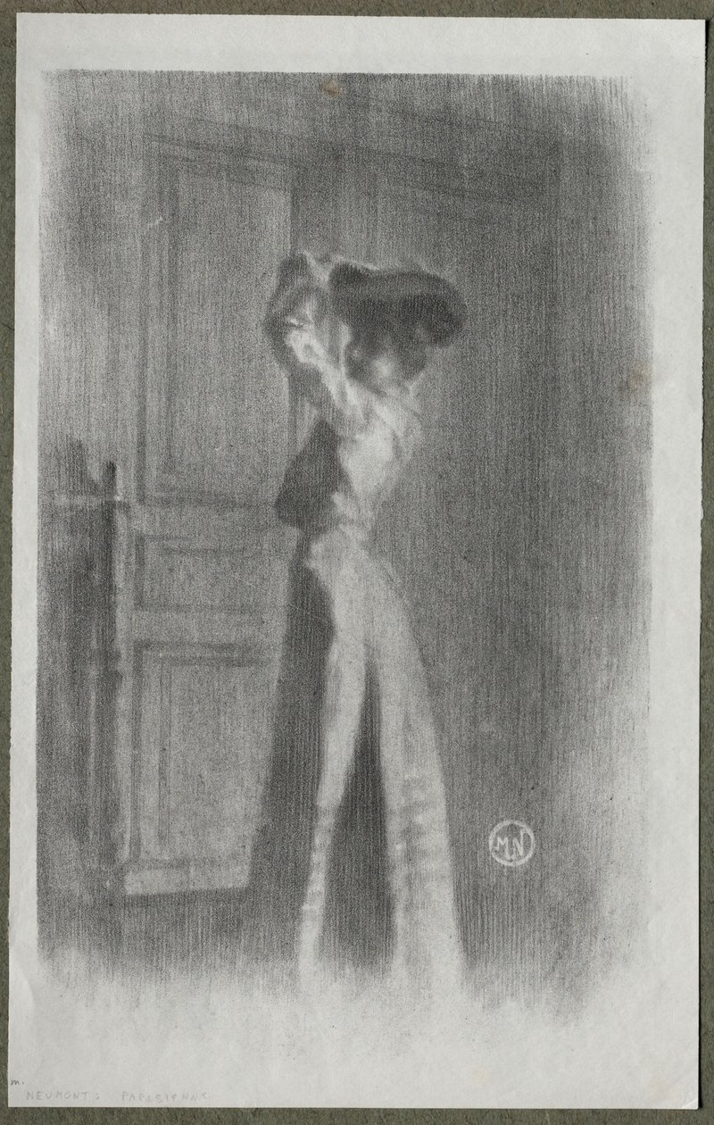 Modieuze vrouw, ca. 1900 door Maurice Louis Henri Neumont