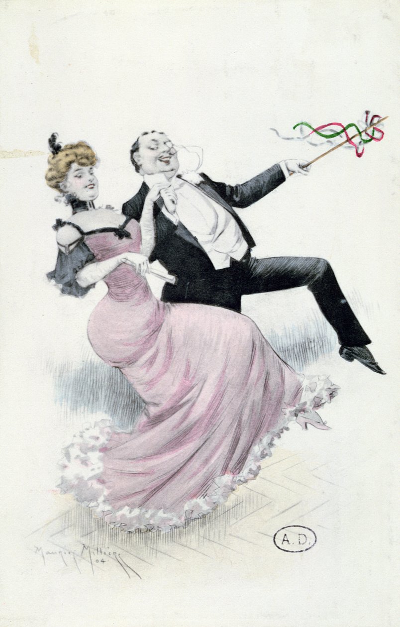 Joie de Vivre, ansichtkaart ca. 1900 door Maurice Millière
