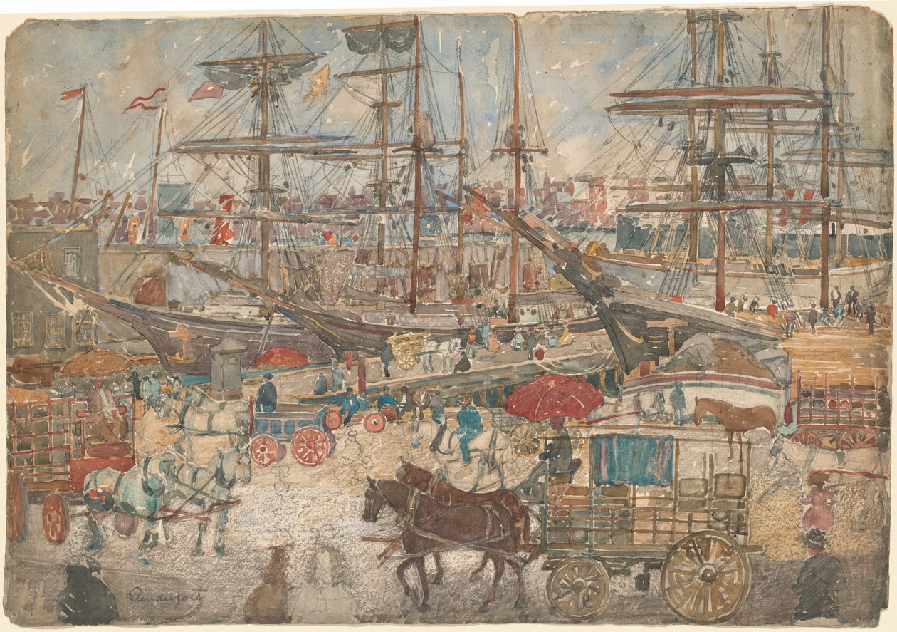 Dokken, Oost-Boston door Maurice Brazil Prendergast